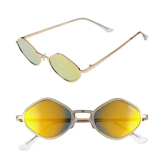 NWT Quay Yellow Sunglasses Quay Australia Drama By Day 111 Tortoise Frame Mirrored  main image 3